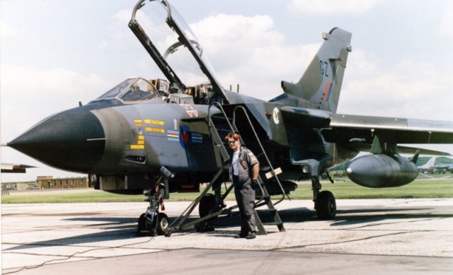 1987 Steve Cook with a Tornado of 20 Sqn, RAF